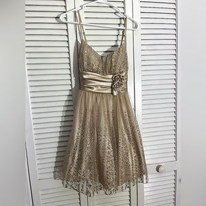 Spaghetti strap homecoming dress